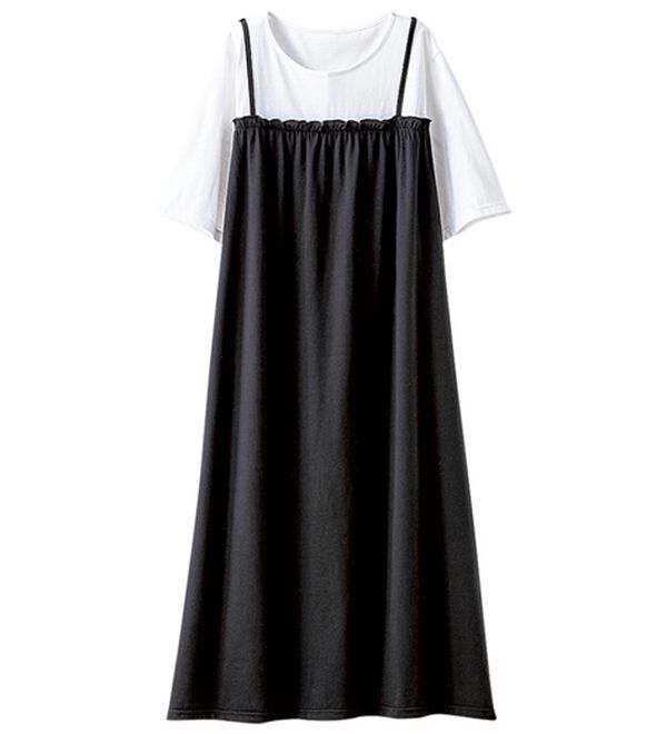 BELLUNA（ベルーナ）の「重ね着風ゆったり楽チンキャミワンピース（その他ワンピース）」｜詳細画像