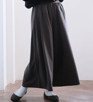 A HAPPY MARILYN（アハッピーマリリン）の「【大きいサイズ】【Ｌ～６Ｌ／選べる丈】【裏起毛】暖かいのに着ぶくれない！身長別で選べる温柔ワイドパンツ（ワイドパンツ・ガウチョ）」｜チャコールグレー