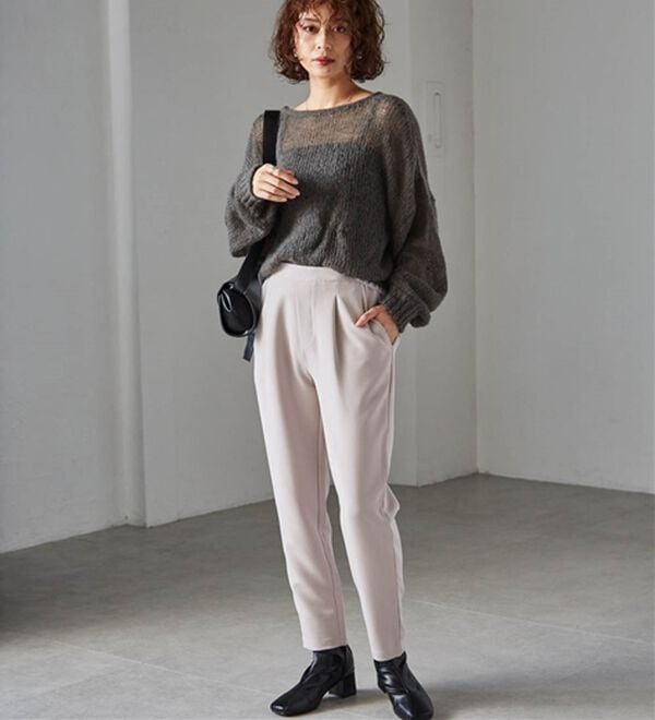 RANAN（ラナン）の「【選べる股下】美脚シルエットタックパンツ（股下６１・６５ｃｍ）（フルレングスパンツ）」｜詳細画像