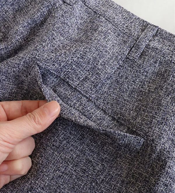 Pierrot（ピエロ）の「【選べる丈】サマーツイードセンタープレスパンツ（フルレングスパンツ）」｜詳細画像