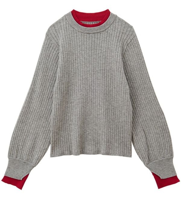 GeeRA（ジーラ）の「【再入荷】レイヤード風モチっと柔らかリブニット（ニット・セーター）」｜詳細画像