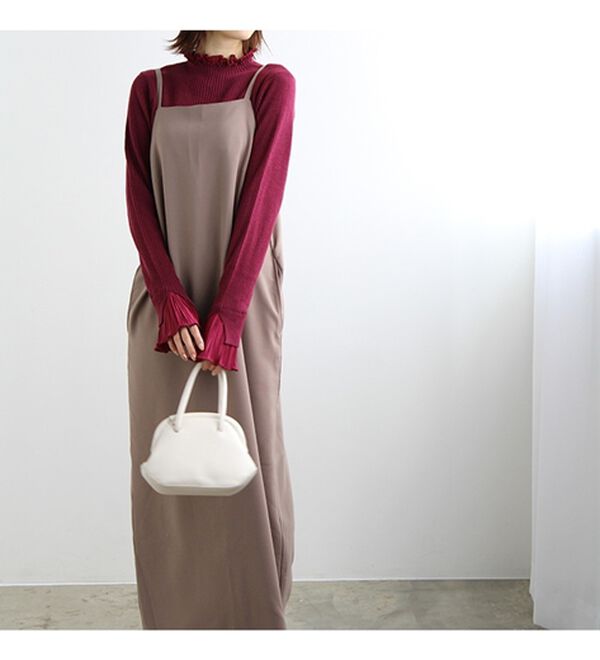 GeeRA（ジーラ）の「プリーツ付ハイネックリブニットトップス（ニット・セーター）」｜詳細画像