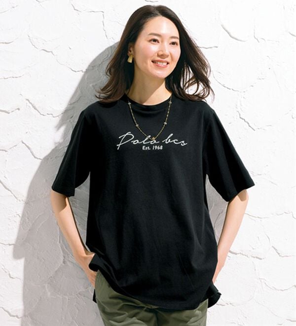 ルフラン（ルフラン）の「【ＰＯＬＯ　ＢＣＳ】刺しゅうプリント綿１００％Ｔシャツ（カットソー）」｜詳細画像