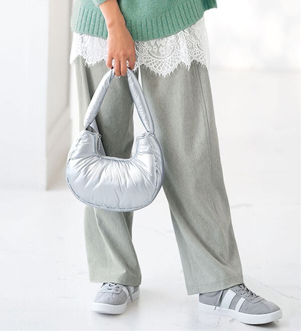 BELLUNA（ベルーナ）の「＜＆ｃｏｃｏｃｈｉ＞ウーリッシュジャージーバレルパンツ（フルレングスパンツ）」｜ライトグレー