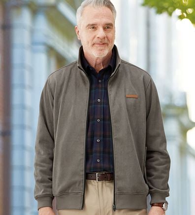 「＜ダンロップ・リファインド＞のびのびスエード調快適ブルゾン（メンズブルゾン）」