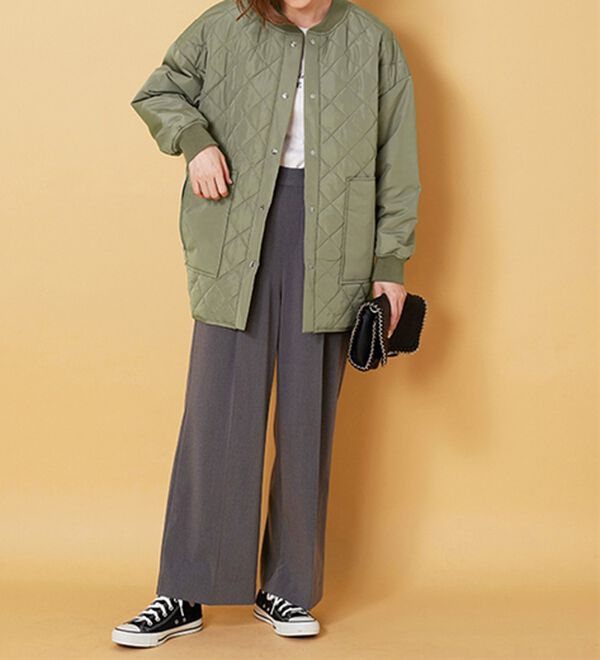 BELLUNA（ベルーナ）の「軽い着心地！ビッグポケット付キルトコート（ハーフコート）」｜詳細画像