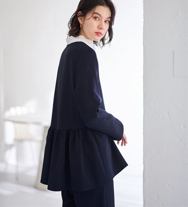 GeeRA（ジーラ）の「【2点セット】ペプラムジャケットセットアップスーツ（パンツスーツ）」｜詳細画像