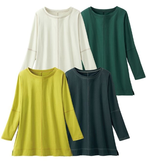 ルフラン（ルフラン）の「【４色組】もう汗らない！ステッチＴシャツ（Tシャツ）」｜4色組