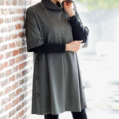 BELLUNA（ベルーナ）の「リブ使いサイドボタンデザインチュニック（チュニック）」