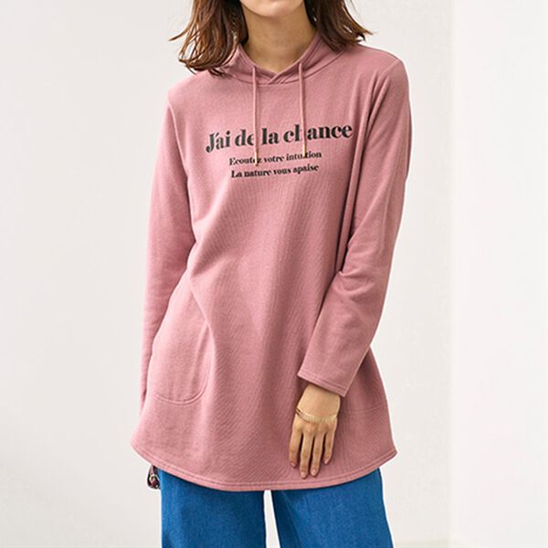 衿デザイン裏起毛ロゴチュニック - ベルーナ【公式】