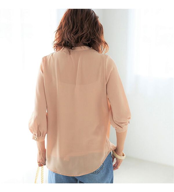 GeeRA（ジーラ）の「シルエットきれい！上品7分袖デザインブラウス（ブラウス）」｜詳細画像