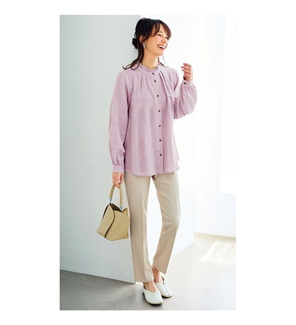 BELLUNA（ベルーナ）の「オーガニックコットンダブルガーゼブラウス（ブラウス）」｜詳細画像