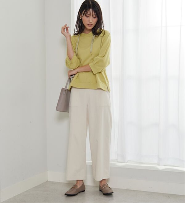 BELLUNA（ベルーナ）の「ヒンヤリ綿混ワイドネックプルオーバー（カットソー）」｜詳細画像