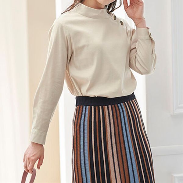 BELLUNA（ベルーナ）の「綿・テンセル（ＴＭ）繊維ストレッチブラウス（ブラウス）」｜詳細画像