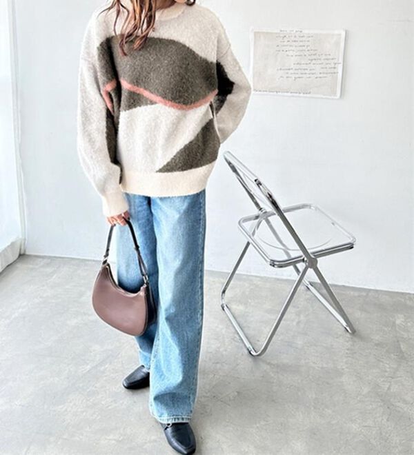 ニュアンス柄ジャカードニット - ベルーナ【公式】