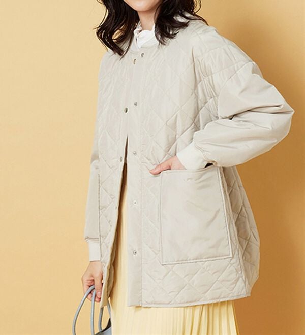 BELLUNA（ベルーナ）の「軽い着心地！ビッグポケット付キルトコート（ハーフコート）」｜詳細画像