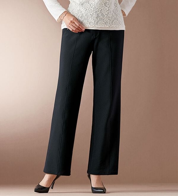 BELLUNA（ベルーナ）の「ハイテンションカルゼ素材美脚パンツ（セミワイド）（ワイドパンツ・ガウチョ）」｜詳細画像