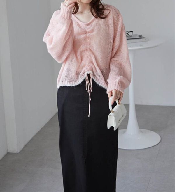 RANAN（ラナン）の「モヘアライク２ＷＡＹギャザーニット（ニット・セーター）」｜詳細画像