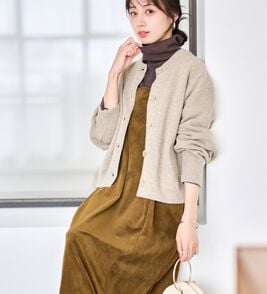 RANAN（ラナン）の「畦ニットカーデ×ベロアキャミワンピ（ロングワンピース）」