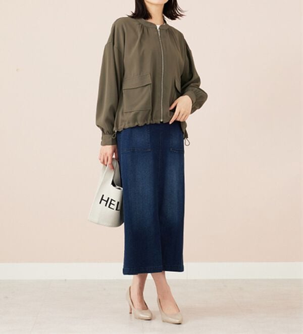 BELLUNA（ベルーナ）の「とろみ素材ポケットデザインブルゾン（ブルゾン）」｜詳細画像