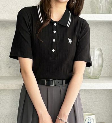 GeeRA（ジーラ）の「【ＵＳ．ＰＯＬＯ．ＡＳＳＮ】ランダムリブポロシャツ（カットソー）」