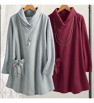 ルフラン（ルフラン）の「【２色組】ケーブル切替チュニック（チュニック）」