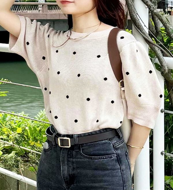 GeeRA（ジーラ）の「ドット柄ジャガードトップス（ニット・セーター）」｜詳細画像
