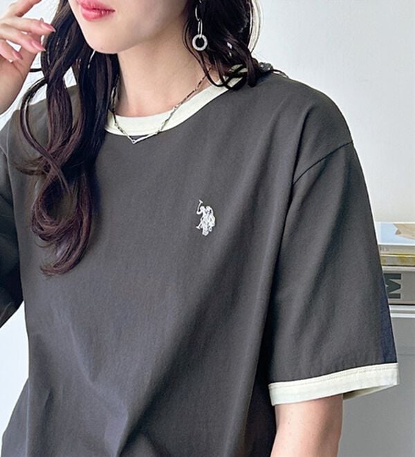 GeeRA（ジーラ）の「【ＵＳ．ＰＯＬＯ．ＡＳＳＮ】接触冷感リンガーＴシャツ（Tシャツ）」｜詳細画像