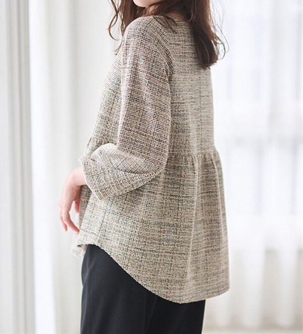 RANAN（ラナン）の「＜２点セット＞洗える！きれい見えカットツイードセットアップ（ブラウススーツ）」｜詳細画像