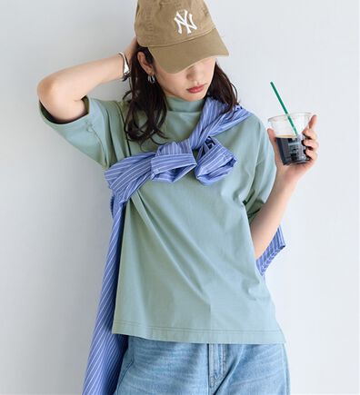 BELLUNA（ベルーナ）の「小顔見せ！ヒンヤリハイネックオーバーサイズＴシャツ（Tシャツ）」