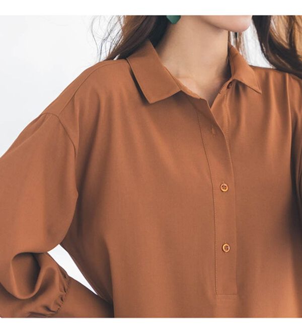 RANAN（ラナン）の「ボリューム袖シャツワンピース（シャツワンピース）」｜詳細画像