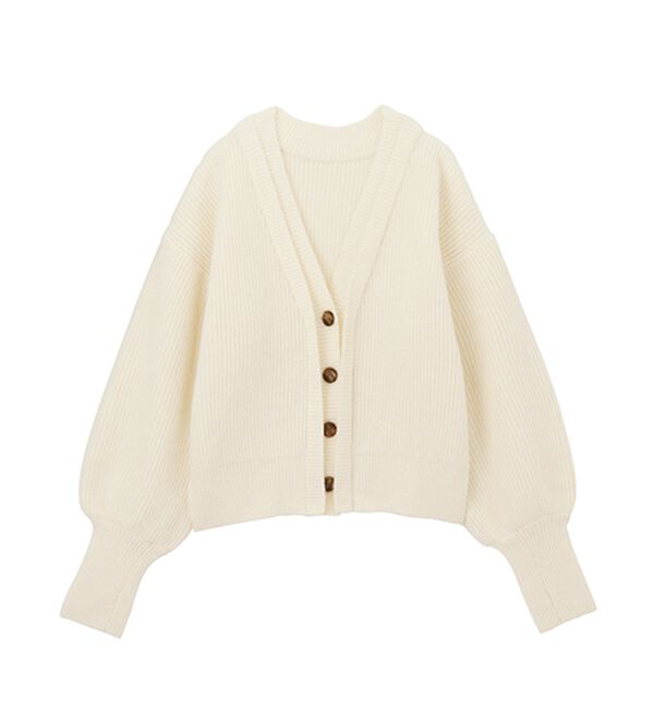 RANAN（ラナン）の「フロントレイヤードＶカーディガン（ニットカーディガン）」｜詳細画像