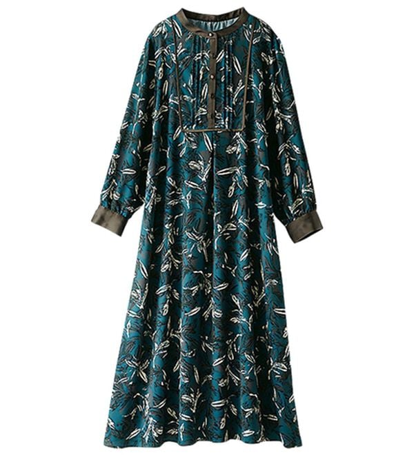 BELLUNA（ベルーナ）の「ビンテージ柄ピンタック使いワンピース（その他ワンピース）」｜詳細画像