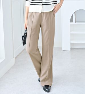 alotta（アロッタ）の「カットジョーゼットフレアパンツ（フルレングスパンツ）」｜グレージュ