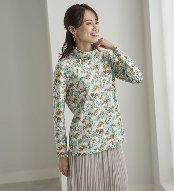 BELLUNA（ベルーナ）の「テンセル（ＴＭ）繊維・コットンプリントプルオーバー（カットソー）」｜詳細画像