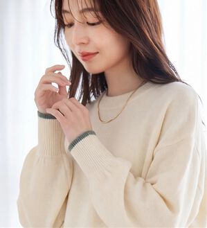 Viola e Viola（ヴィオラ エ ヴィオラ）の「洗えるもちもち　ゆるニットプルオーバー（ニット・セーター）」｜アイボリー