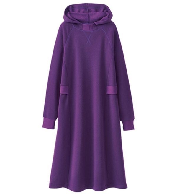 BELLUNA（ベルーナ）の「リブ使いパーカーワンピース（カットソーワンピース）」｜詳細画像