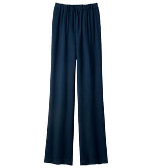 ルフラン（ルフラン）の「日本製肌にさらり綿混ラク楽パンツ（フルレングスパンツ）」｜ネイビー