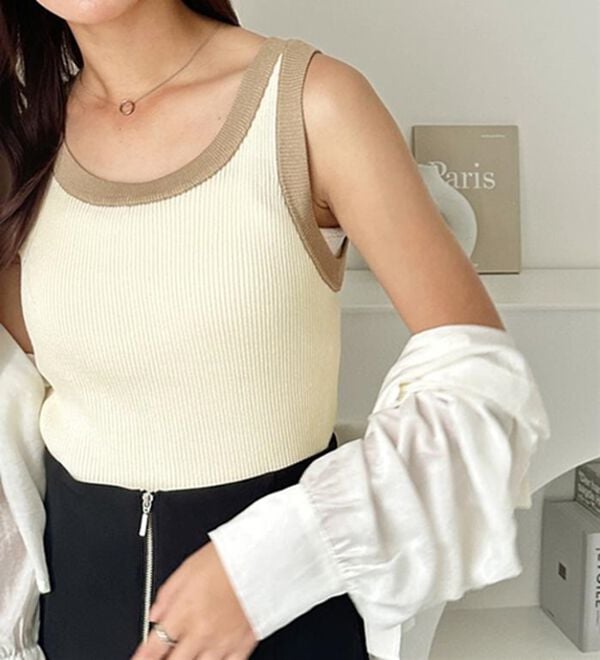 GeeRA（ジーラ）の「２ＷＡＹ配色ニットタンクトップ（ニット・セーター）」｜詳細画像