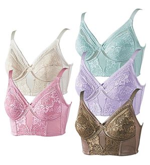 「【５色組】しっかりサポートロングブラ（ブラジャー）」｜１