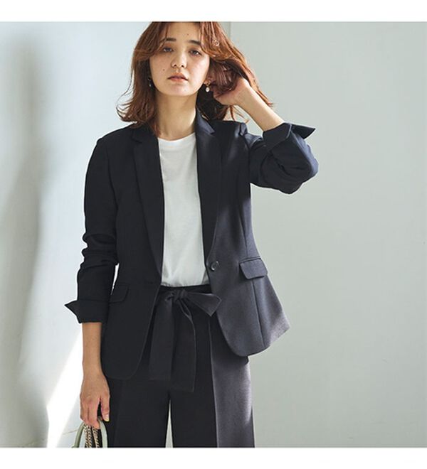 GeeRA（ジーラ）の「【2点セット】選べるボトム！洗えて型くずれしないパンツスーツセット（パンツスーツ）」｜詳細画像