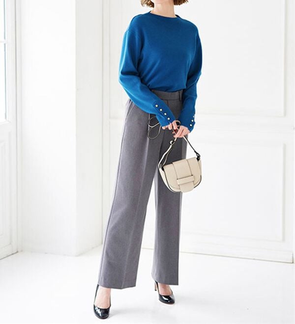 BELLUNA（ベルーナ）の「もちもち袖ボタンニットプルオーバー（ニット・セーター）」｜詳細画像