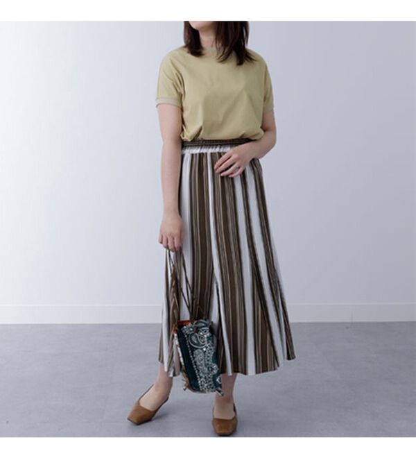 BELLUNA（ベルーナ）の「レーヨンプリント切替デザインスカート（ロングスカート）」｜詳細画像