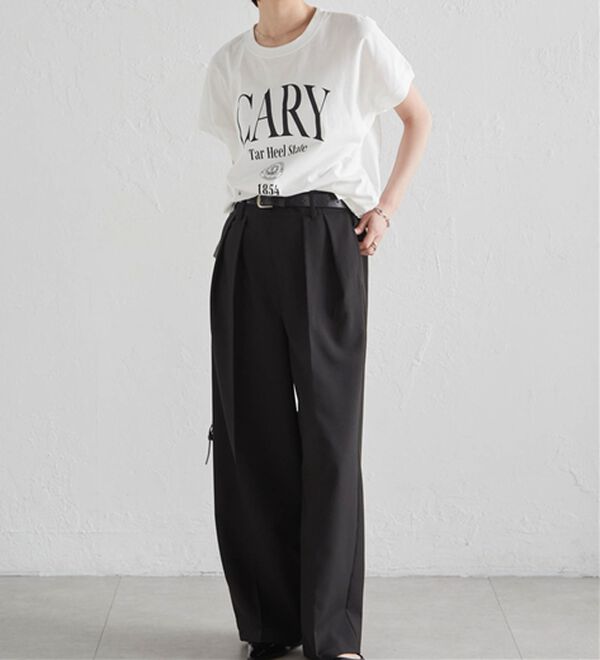 RANAN（ラナン）の「【汗シミ防止】カレッジロゴプリントT（Tシャツ）」｜詳細画像