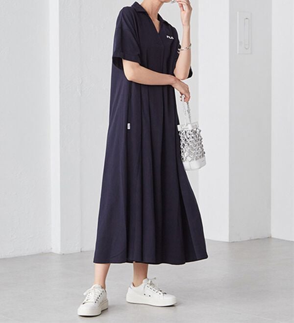 RANAN（ラナン）の「＜ＦＩＬＡ＞ゆったりフレアーポロワンピース（その他ワンピース）」｜詳細画像