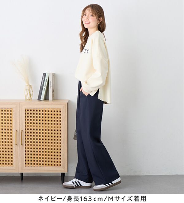 alotta（アロッタ）の「ウエストシャーリングとろみワイドパンツ（ワイドパンツ・ガウチョ）」｜詳細画像