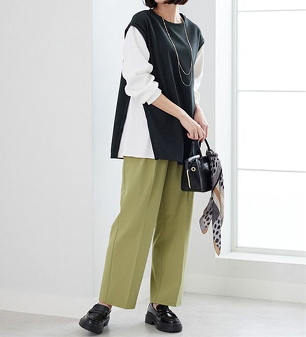 BELLUNA（ベルーナ）の「ボーダージャカード異素材切替チュニック（チュニック）」｜詳細画像