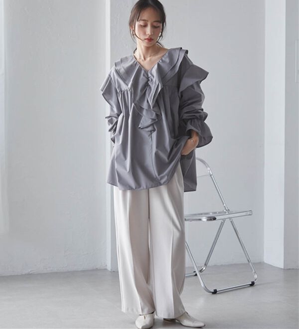 RANAN（ラナン）の「ビッグカラーフリルブラウス（ブラウス）」｜詳細画像