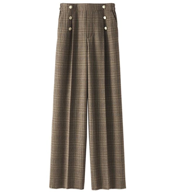 BELLUNA（ベルーナ）の「サマ見えウール調ボタン使いワイドパンツ（ワイドパンツ・ガウチョ）」｜詳細画像