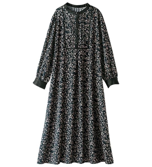 BELLUNA（ベルーナ）の「ビンテージ柄ピンタック使いワンピース（その他ワンピース）」｜詳細画像